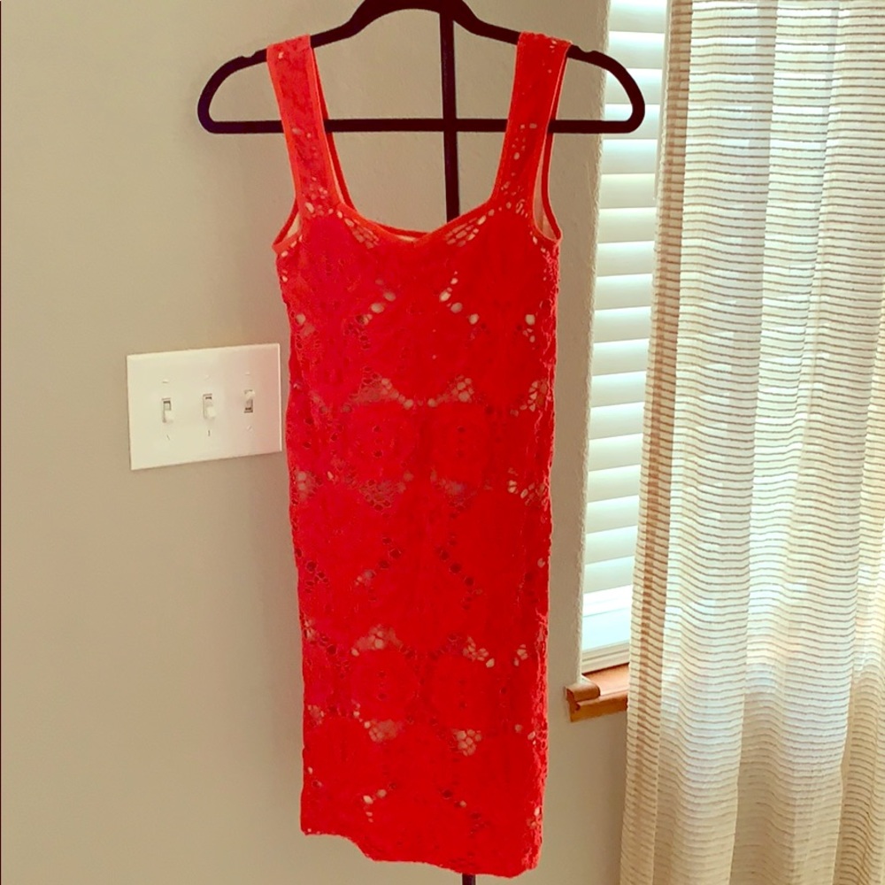 Curve hugging red dress